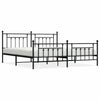 Schwarzes Metallbettgestell mit Kopfteilen Paisie 193x203cm