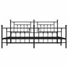 Schwarzes Metallbettgestell mit Kopfteilen Paisie 193x203cm