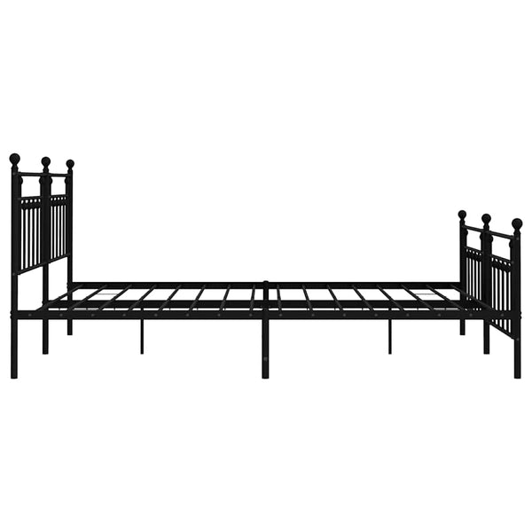 Schwarzes Metallbettgestell mit Kopfteilen Paisie 193x203cm
