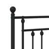 Schwarzes Metallbettgestell mit Kopfteilen Paisie 193x203cm