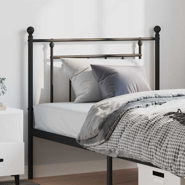 Schwarzes Kopfteil Timpau 100 cm aus Metall