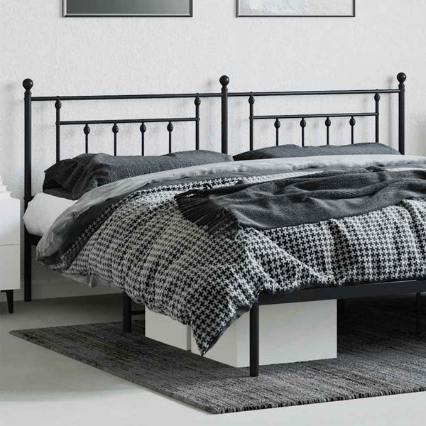 Musta metallinen sängynpääty Timpau 200cm
