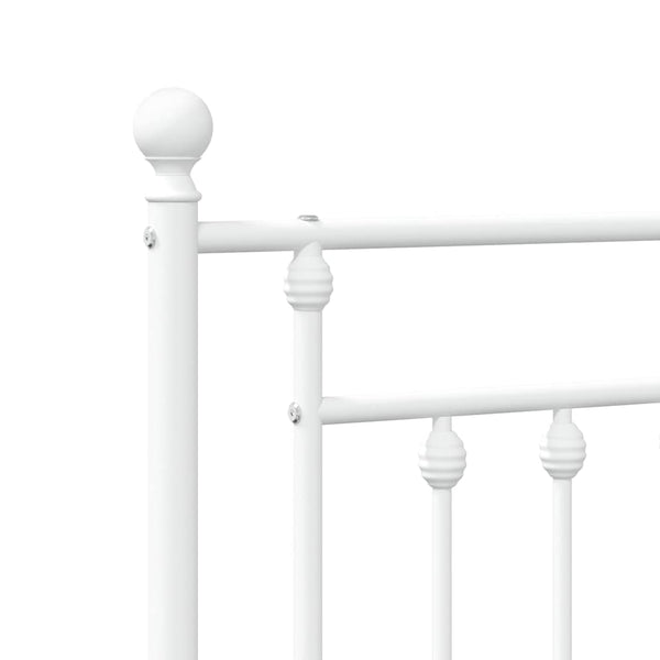 Valkoinen metallinen sängynpääty Timpau 135cm