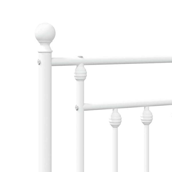 Valkoinen metallinen sängynpääty Timpau 180cm