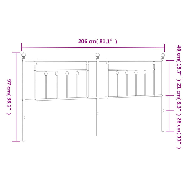 Weißes Bettkopfteil aus Metall Timpau 200cm