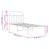 Schwarzer Metall-Bettrahmen mit Kopfteil Nedealca 90x190cm