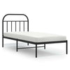 Schwarzes Metallbettgestell mit Kopfteil Nedealca 90x200cm