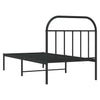 Schwarzes Metallbettgestell mit Kopfteil Nedealca 90x200cm