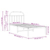 Schwarzes Metallbettgestell mit Kopfteil Nedealca 90x200cm