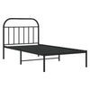 Schwarzes Metallbettgestell mit Kopfteil Nedealca 100x200cm