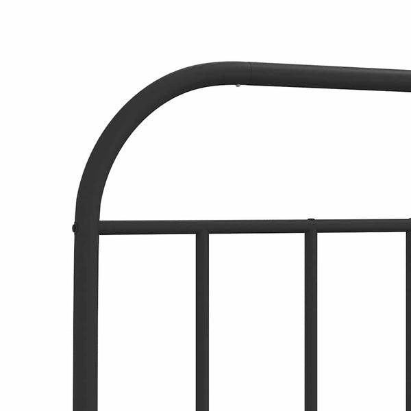 Schwarzes Metallbettgestell mit Kopfteil Nedealca 100x200cm