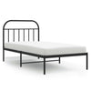 Schwarzes Metallbettgestell mit Kopfteil Nedealca 107x203cm