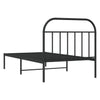 Schwarzes Metallbettgestell mit Kopfteil Nedealca 107x203cm