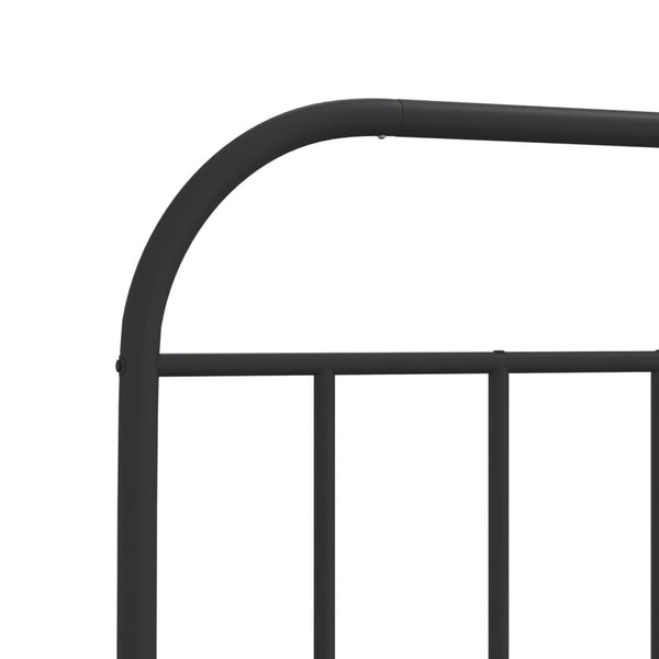 Schwarzes Metallbettgestell mit Kopfteil Nedealca 107x203cm