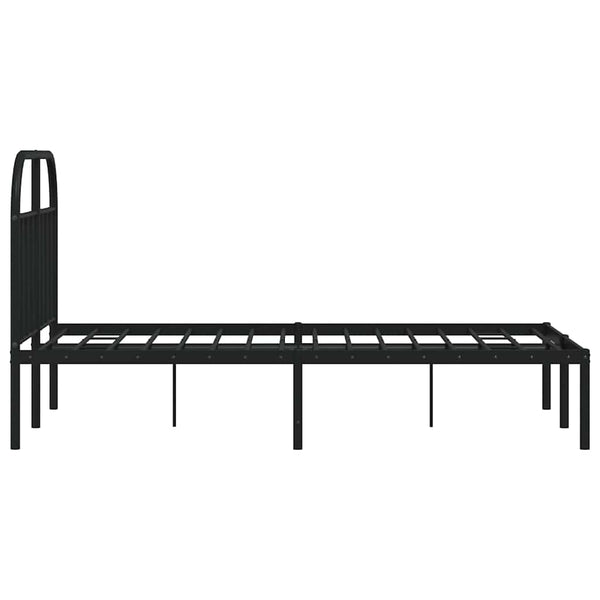Schwarzer Metall-Bettrahmen mit Kopfteil Nedealca 120x200cm