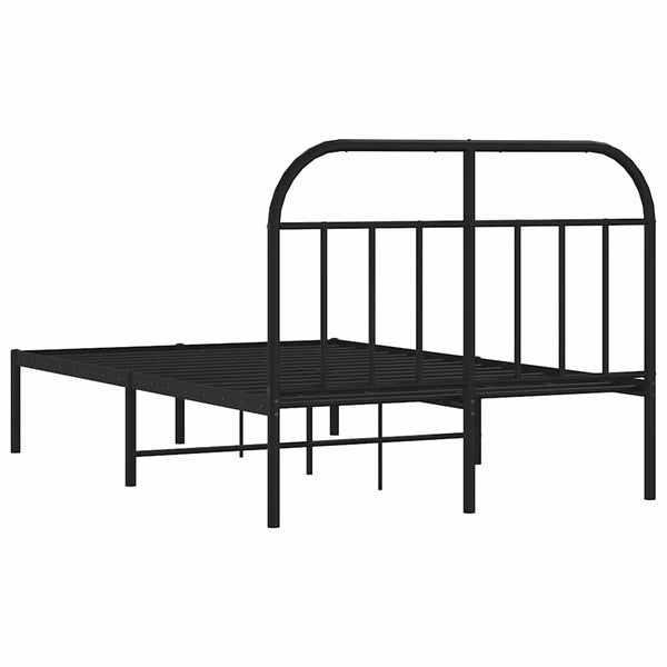 Schwarzer Metall-Bettrahmen mit Kopfteil Nedealca 120x200cm