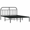 Schwarzes Metallbettgestell mit Kopfteil Nedealca 150x200cm