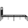 Schwarzes Metallbettgestell mit Kopfteil Nedealca 150x200cm
