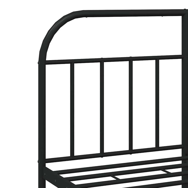 Schwarzes Metallbettgestell mit Kopfteil Nedealca 150x200cm
