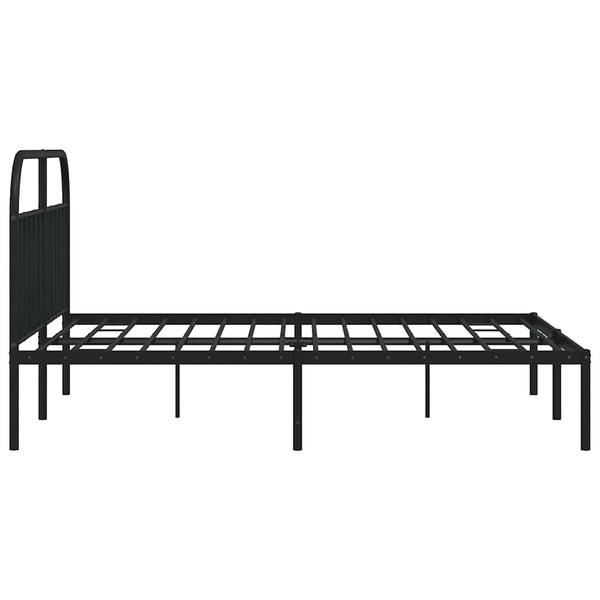 Schwarzes Metallbettgestell mit Kopfteil Nedealca 180x200cm