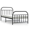 Schwarzes Metallbettgestell mit Kopfteilen Nedealca 107x203cm