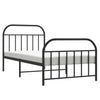 Schwarzes Metallbettgestell mit Kopfteilen Nedealca 107x203cm