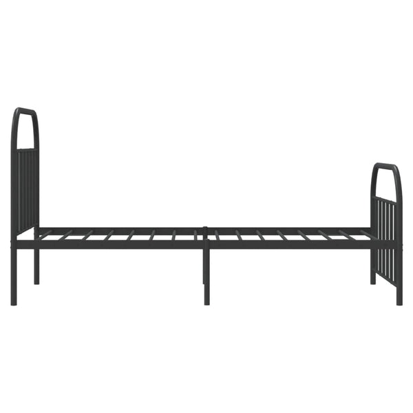 Schwarzes Metallbettgestell mit Kopfteilen Nedealca 107x203cm