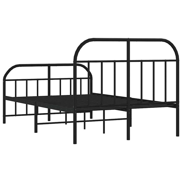 Schwarzer Metallbettrahmen mit Kopf- und Fußteil Nedealca 120x190cm