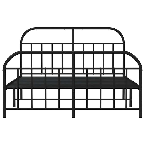 Schwarzes Metallbettgestell mit Kopfteil und Fußteil Nedealca 135x190cm