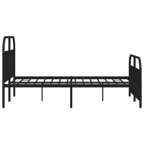 Schwarzes Metallbettgestell mit Kopfteil und Fußteil Nedealca 140x190cm