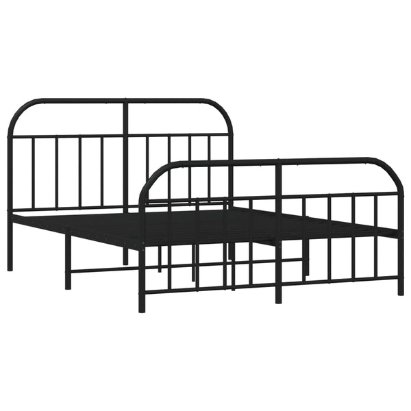 Schwarzes Metallbettgestell mit Kopfteilen Nedealca 140x200cm