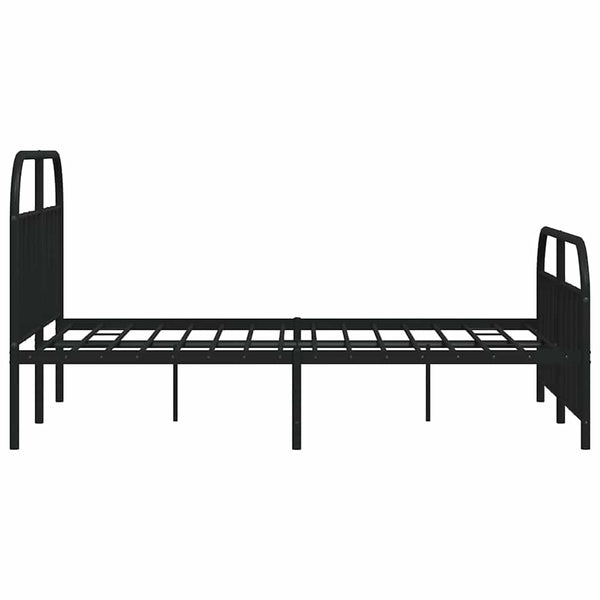 Schwarzes Metallbettgestell mit Kopfteilen Nedealca 140x200cm
