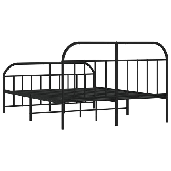Schwarzes Metallbettgestell mit Kopfteilen Nedealca 140x200cm