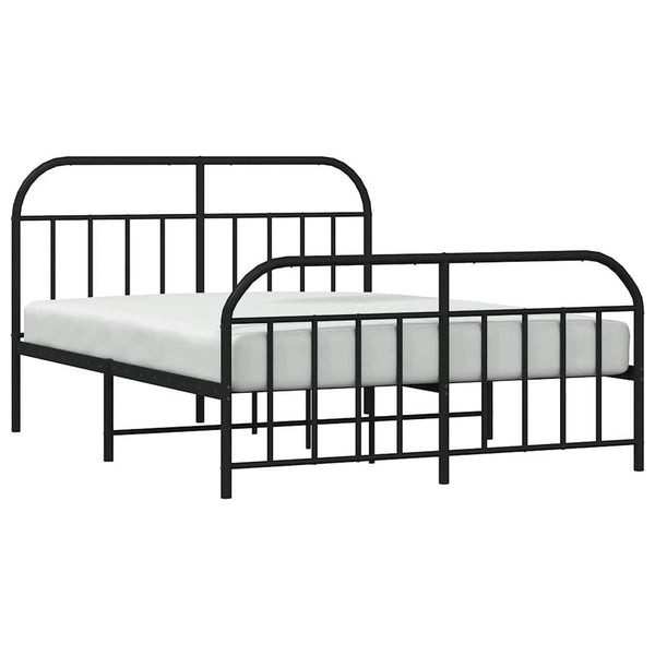 Schwarzes Metallbettgestell mit Kopfteil Nedealca 150x200cm