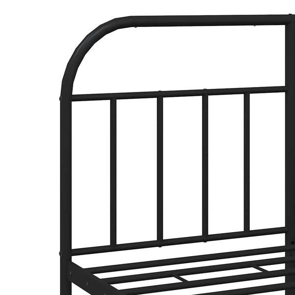Schwarzes Metallbettgestell mit Kopfteil Nedealca 150x200cm