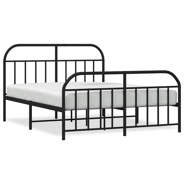 Schwarzes Metallbettgestell mit Kopfteil Nedealca 183x213cm