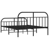 Schwarzes Metallbettgestell mit Kopfteil Nedealca 183x213cm
