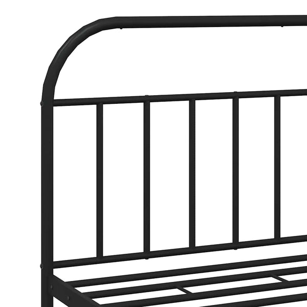 Schwarzes Metallbettgestell mit Kopfteil Nedealca 183x213cm