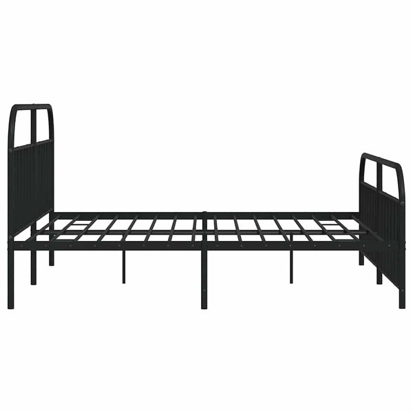 Schwarzes Metallbettgestell mit Kopfteil Nedealca 193x203cm