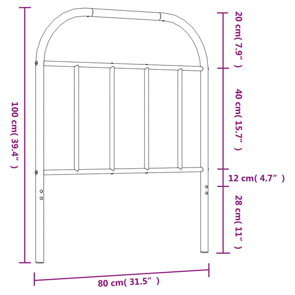 Weißes Metallkopfteil H 75cm