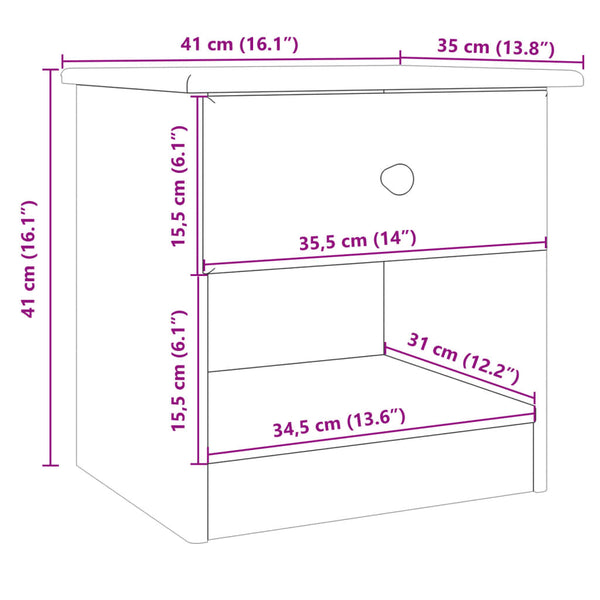 Schuhschrank Raymonde 41x35x41cm (Kiefer) unten