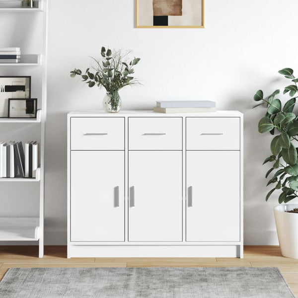 Weißes Sideboard Stevca 91x28x75cm (Holz)