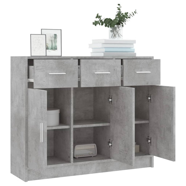 Sideboard Stevca 91x28x75cm betongrau (Holz)