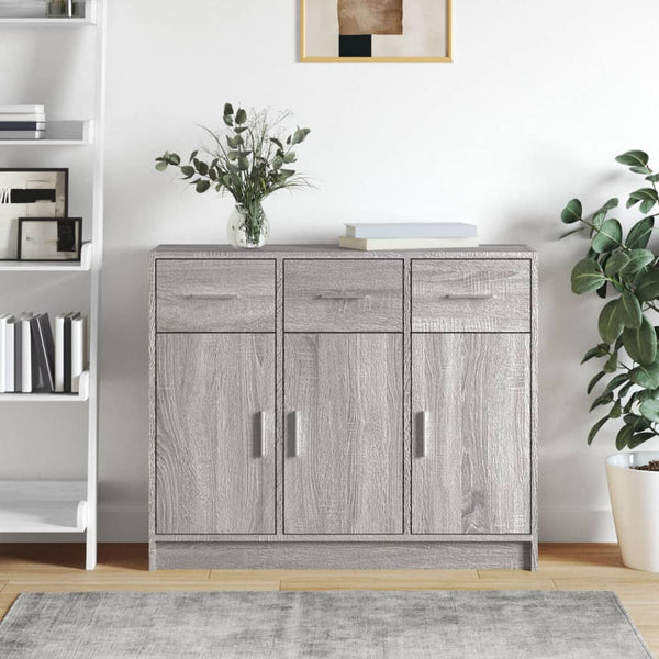 Graues Sideboard Stevca 91x28x75cm (Holz)