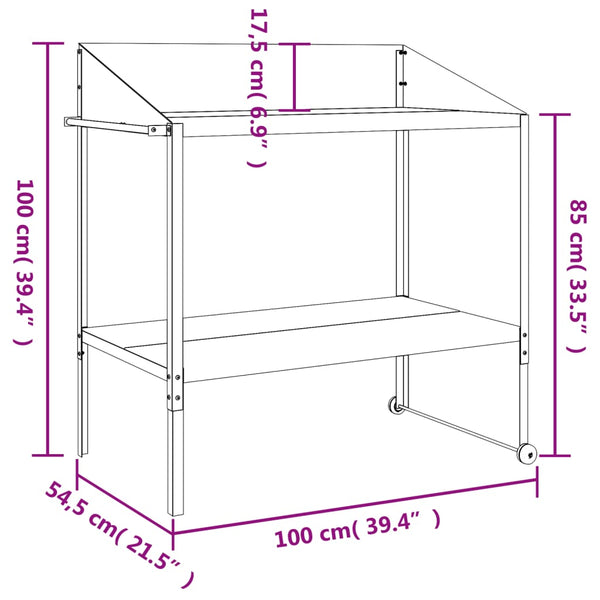 Pflanzenständer Isache 100x54,5x100cm (verzinkter Stahl), Anthrazit