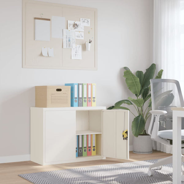 Weißer Aktenschrank Meyer 90x40x70cm (Stahl)