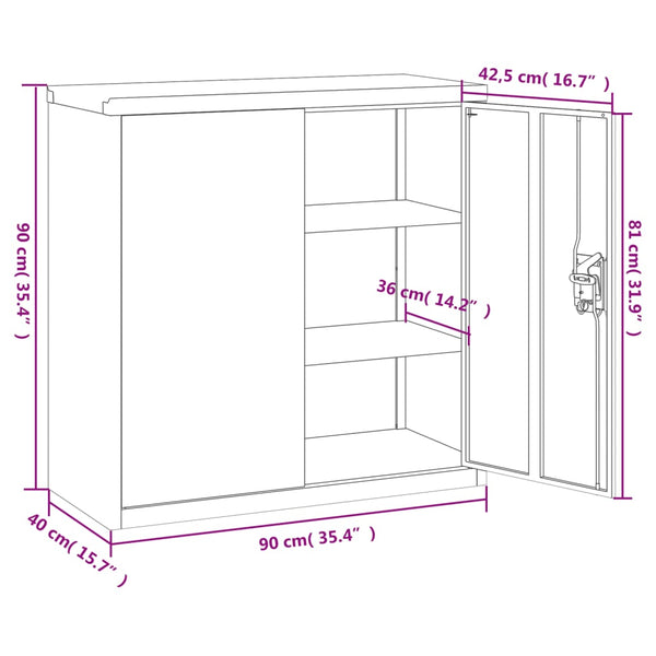 Weißer Archivschrank Meyer 90x40x90cm (Stahl)