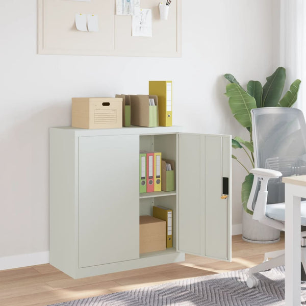 Hellgrauer Archivschrank Rahira 79x40x90cm (Stahl)
