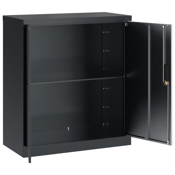 Archivschrank Rahira Anthrazit 79x40x90cm (Stahl)