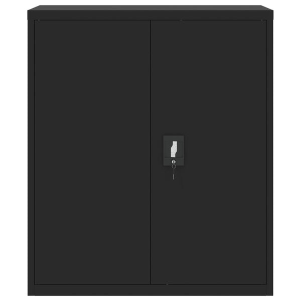 Schwarzer Aktenschrank Meyer 90x40x105cm (Stahl)